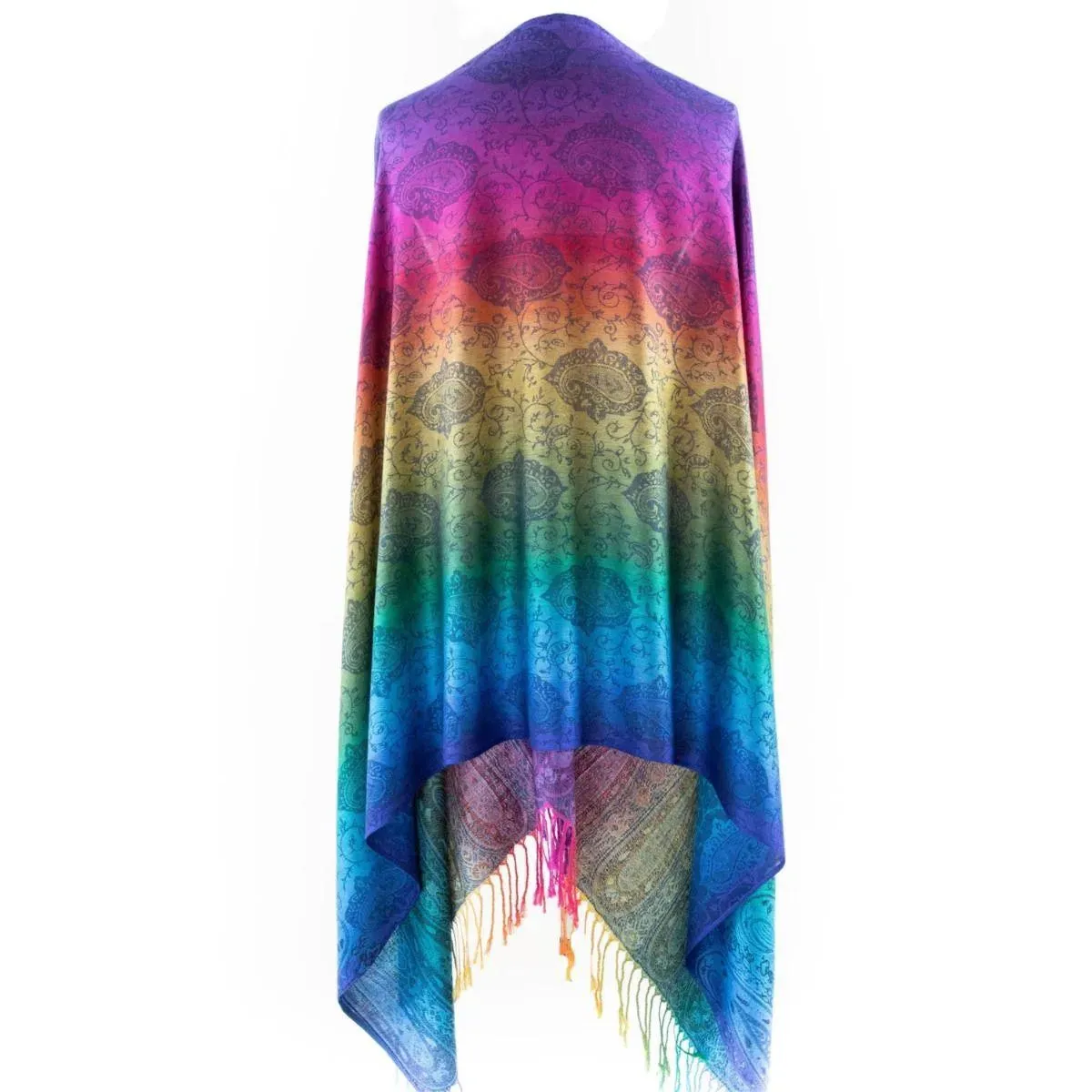 Shop Exquisite Blue/Multicolor Paisley Pashmina Scarf for Women: Elevate Your Style