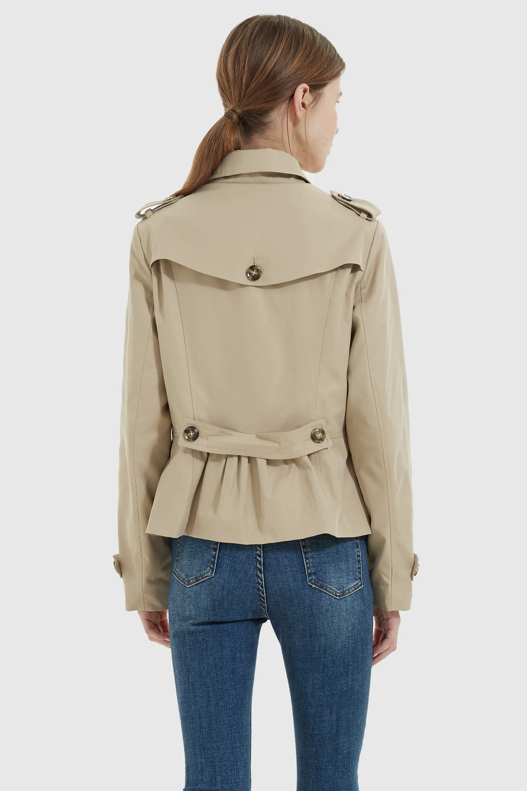 Short Double Breasted Trench Coat