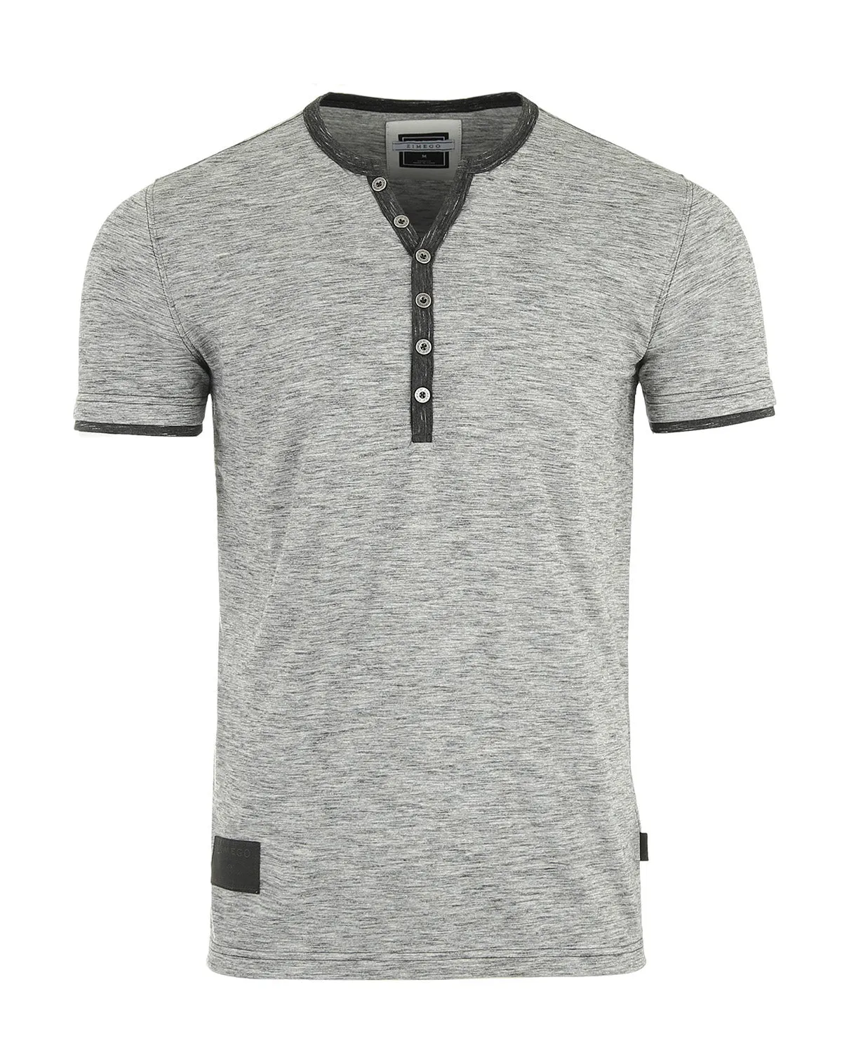 SHORT SLEEVE CONTRAST HEM HENLEY