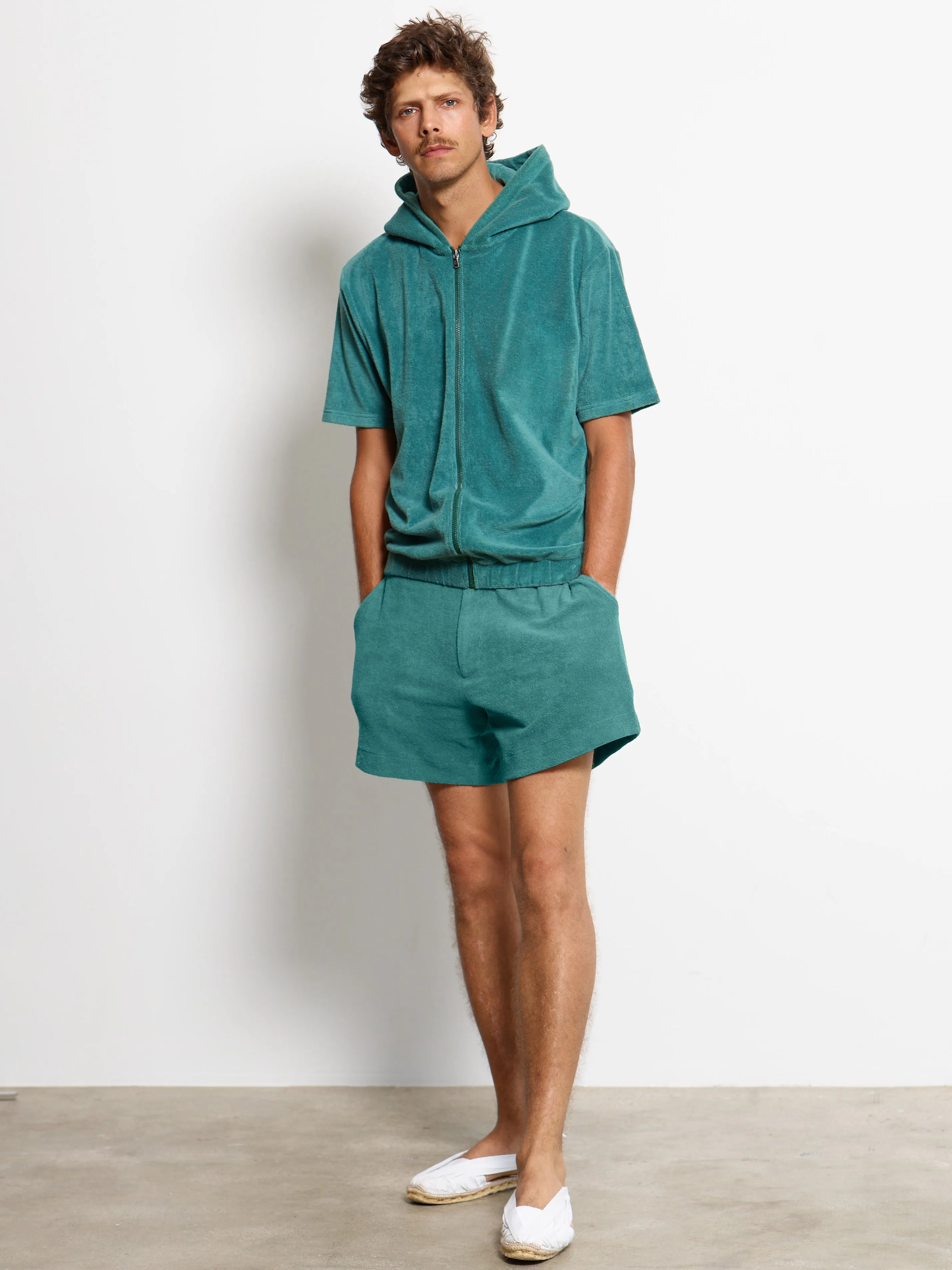 SHORT SLEEVE HOODIE EMERALD