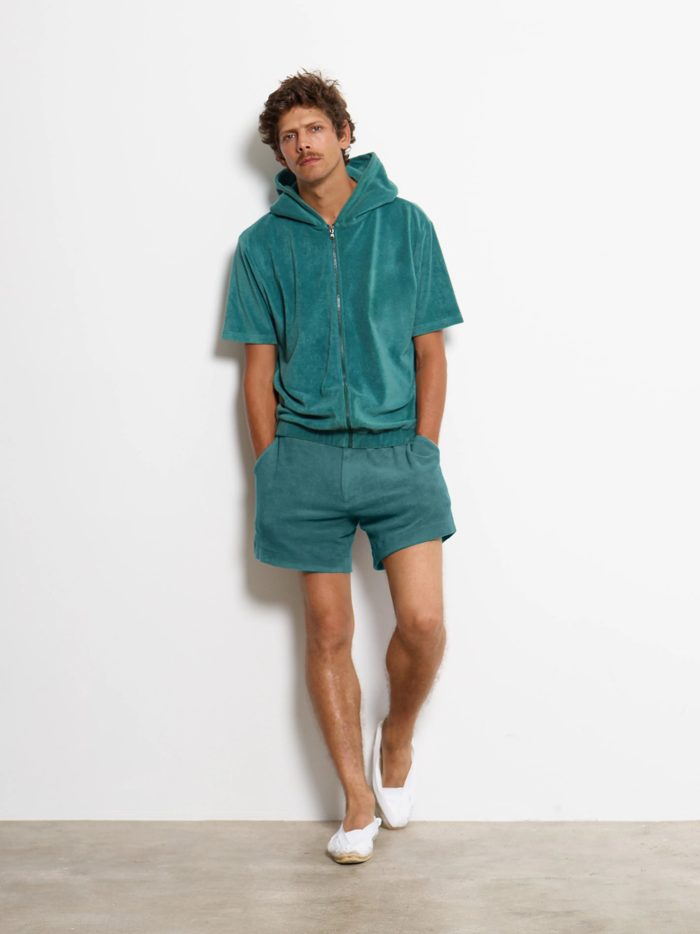 SHORT SLEEVE HOODIE EMERALD