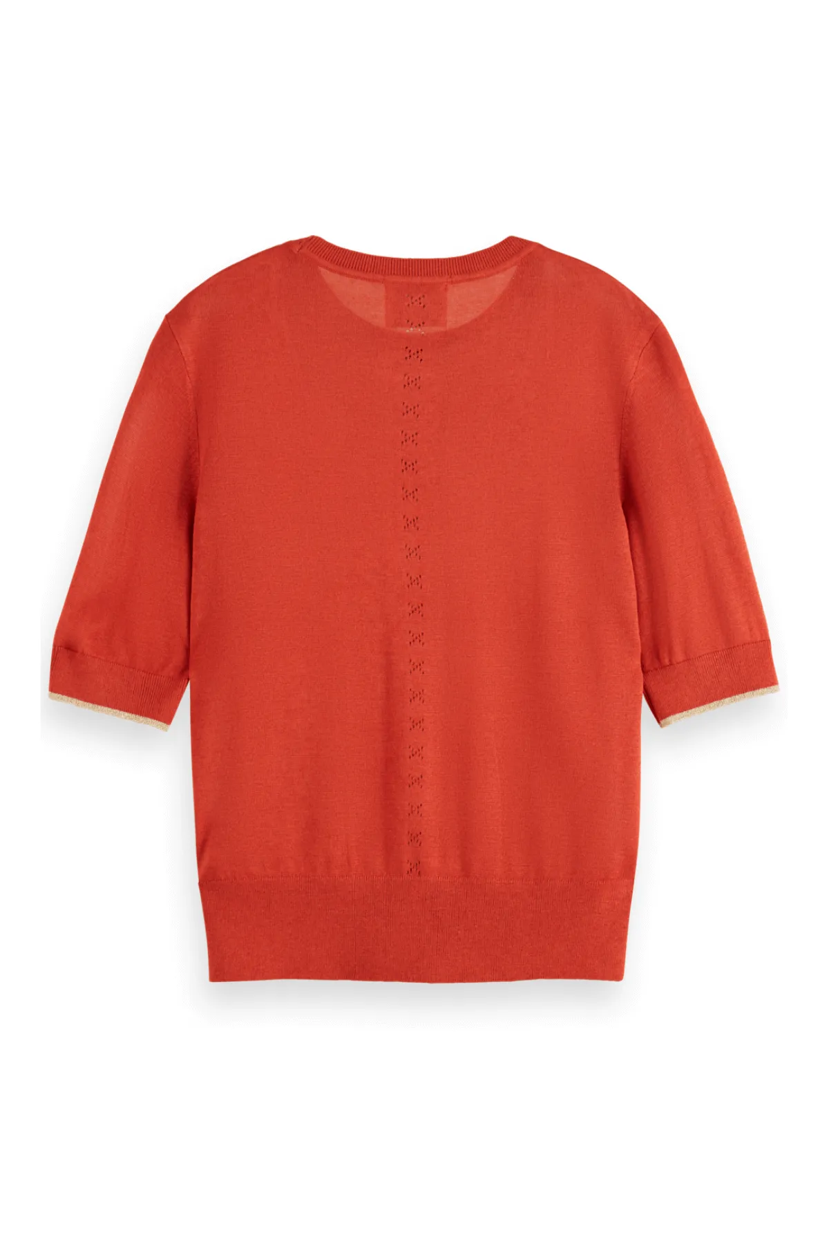 SHORT SLEEVED CREW NECK PULLOVER RUSTIC CORAL