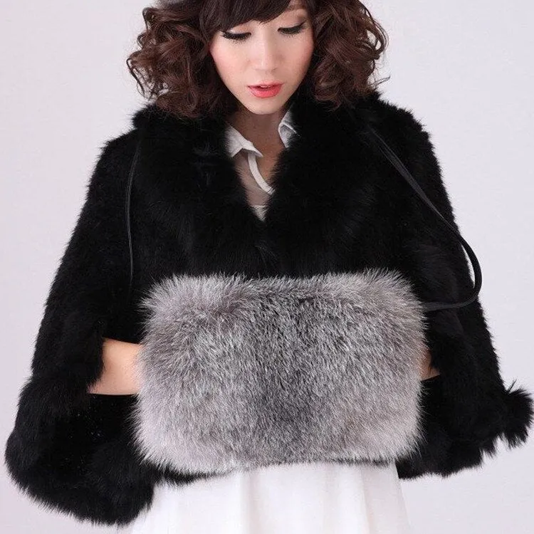 Shoulder Bag Real Fox Fur Bag Raccoon Fur Lamb Fur Handbag Totes FS14401