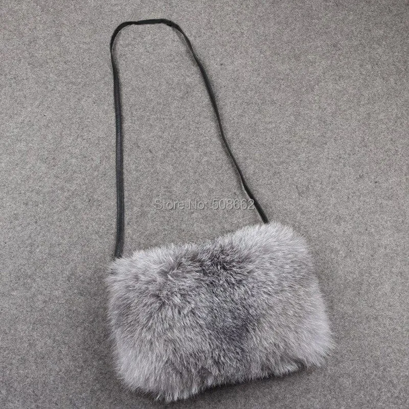 Shoulder Bag Real Fox Fur Bag Raccoon Fur Lamb Fur Handbag Totes FS14401