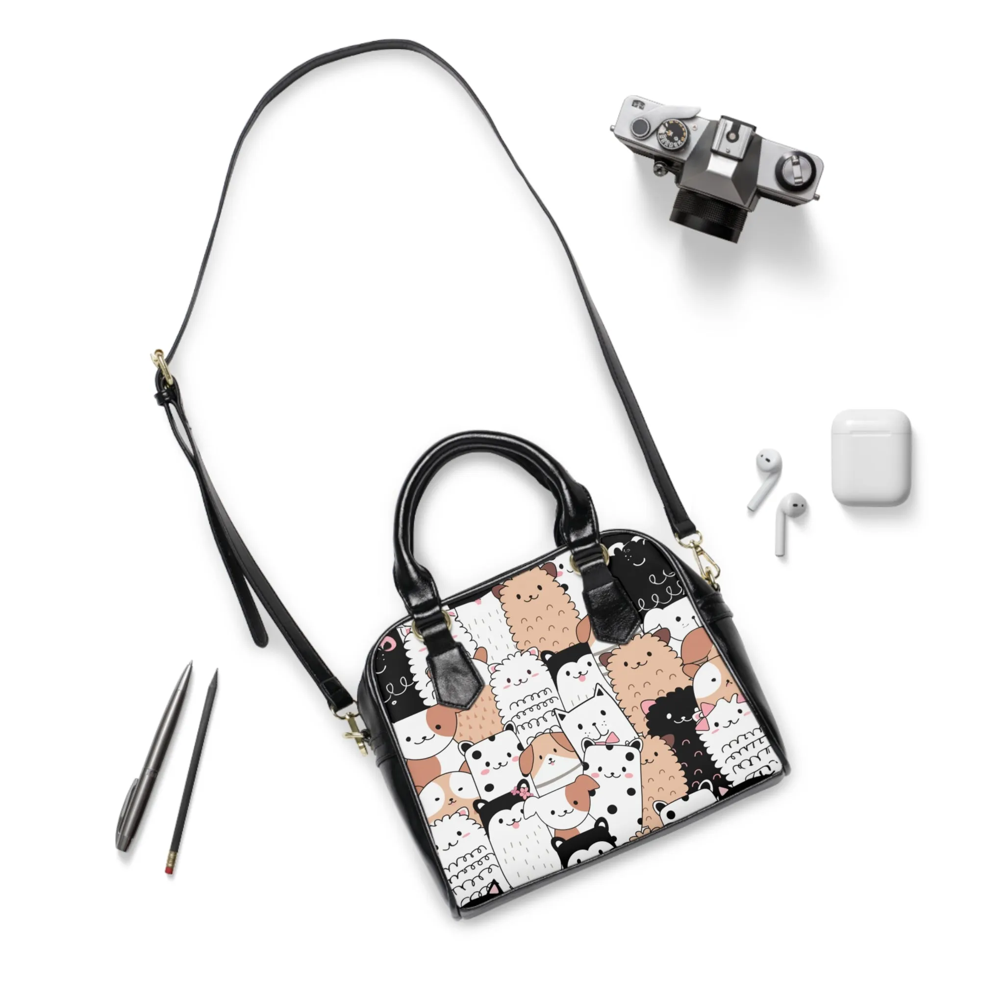 Shoulder Handbag - Cats and Dogs