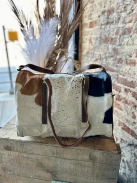 Sigmund Cowhide & Leather Weekender Bag