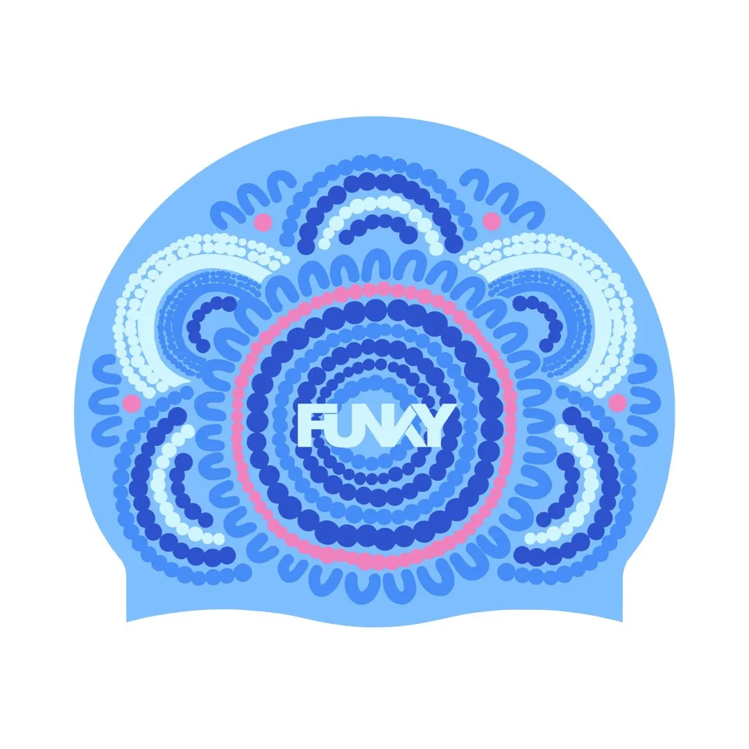 Silicone Swim Cap | Bundjalung Blue