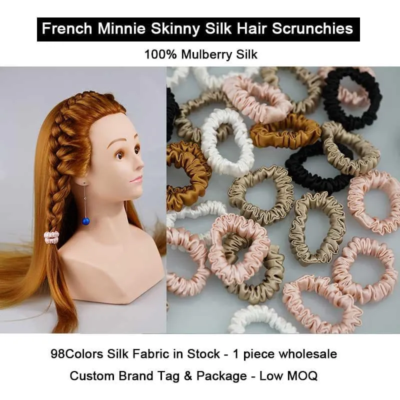 Silk Scrunchies French Minnie Skinny - custom and wholesale