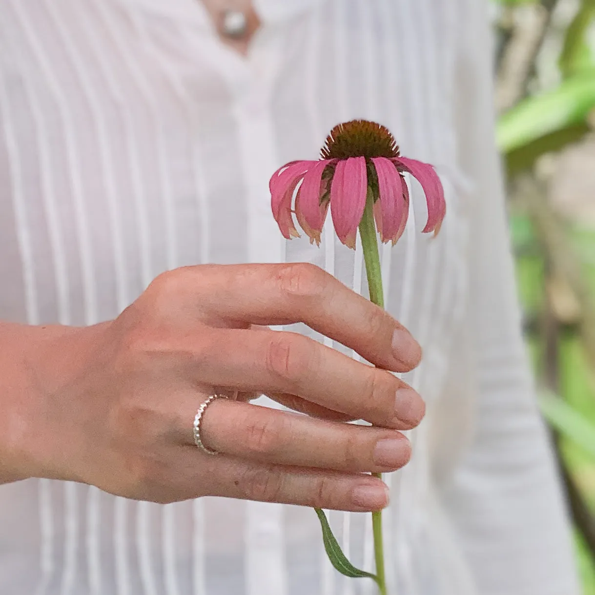 Silver Bead Ring Band - LITTLE DROPS