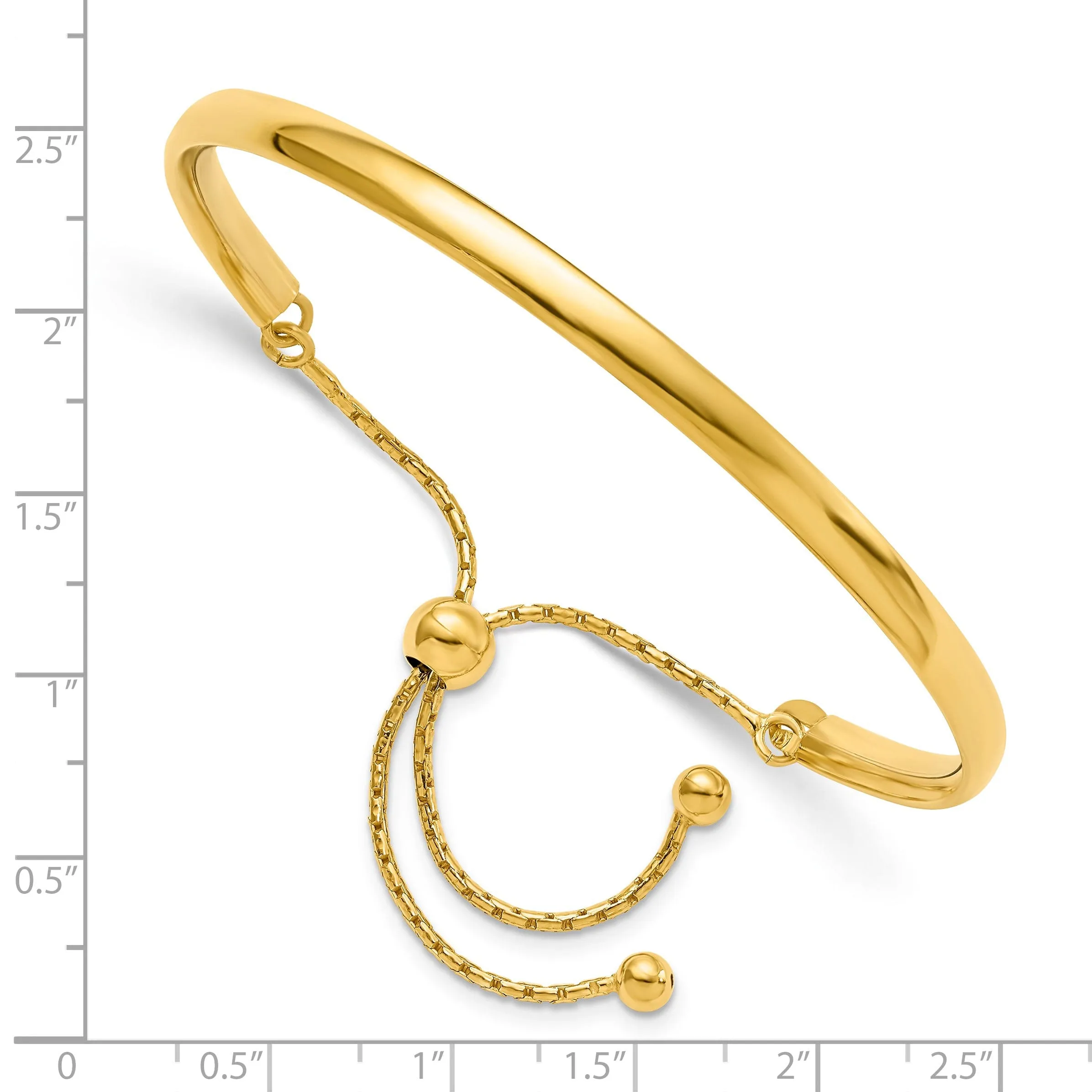 Silver Gold-plated Polished Adjustable Bangle