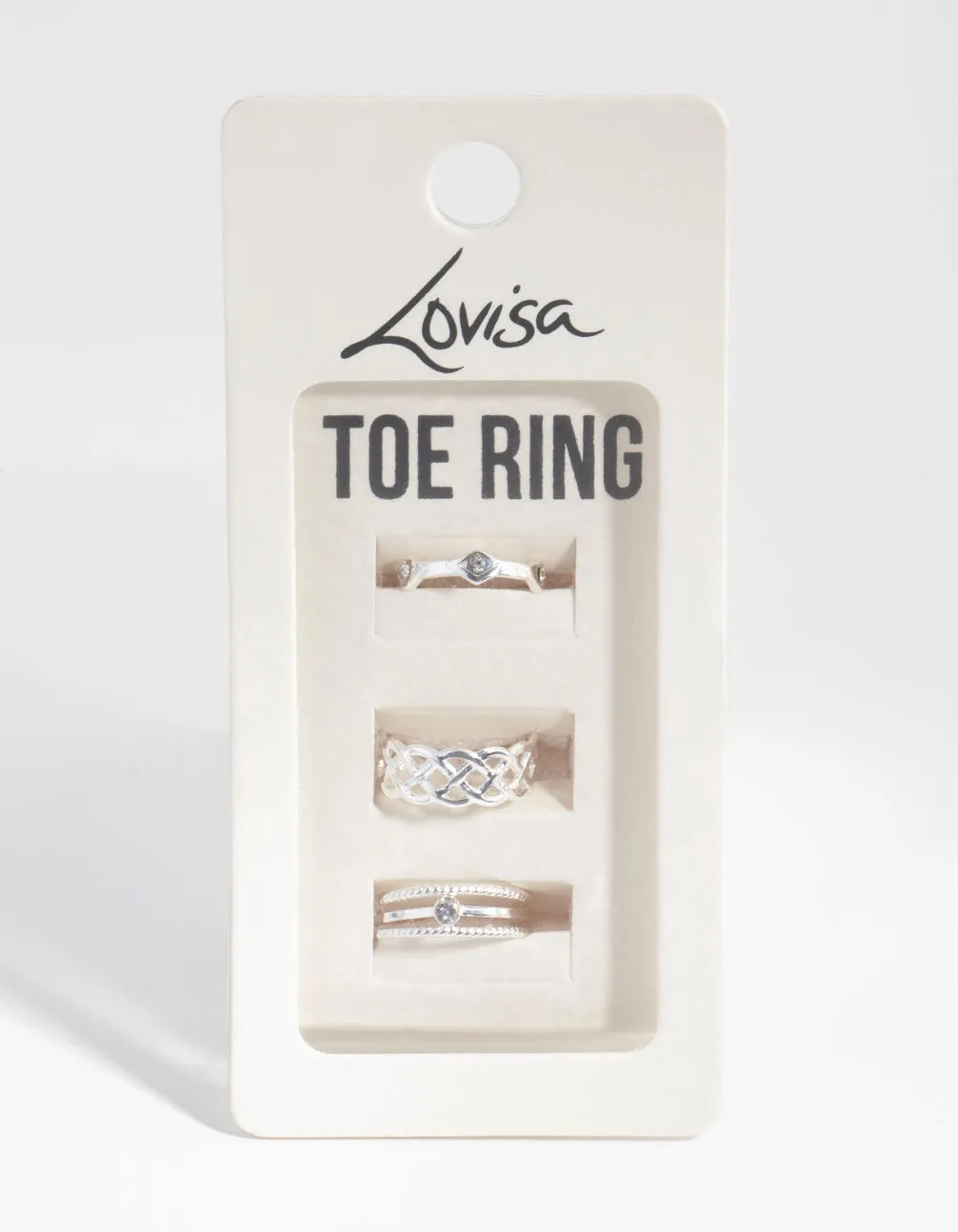 Silver Lattace & Station Toe Ring Pack