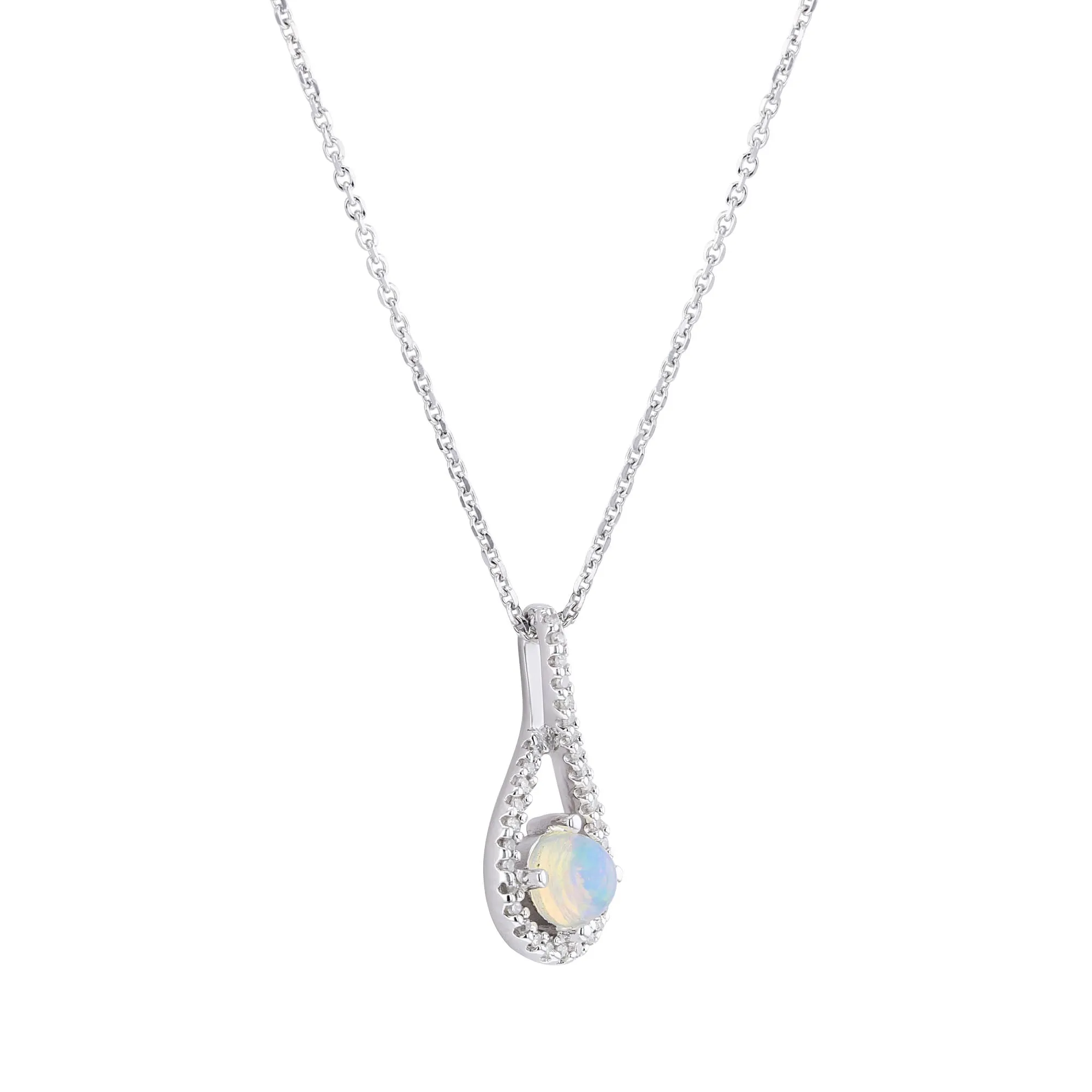 Silver Limitless Opal & Diamond Necklace