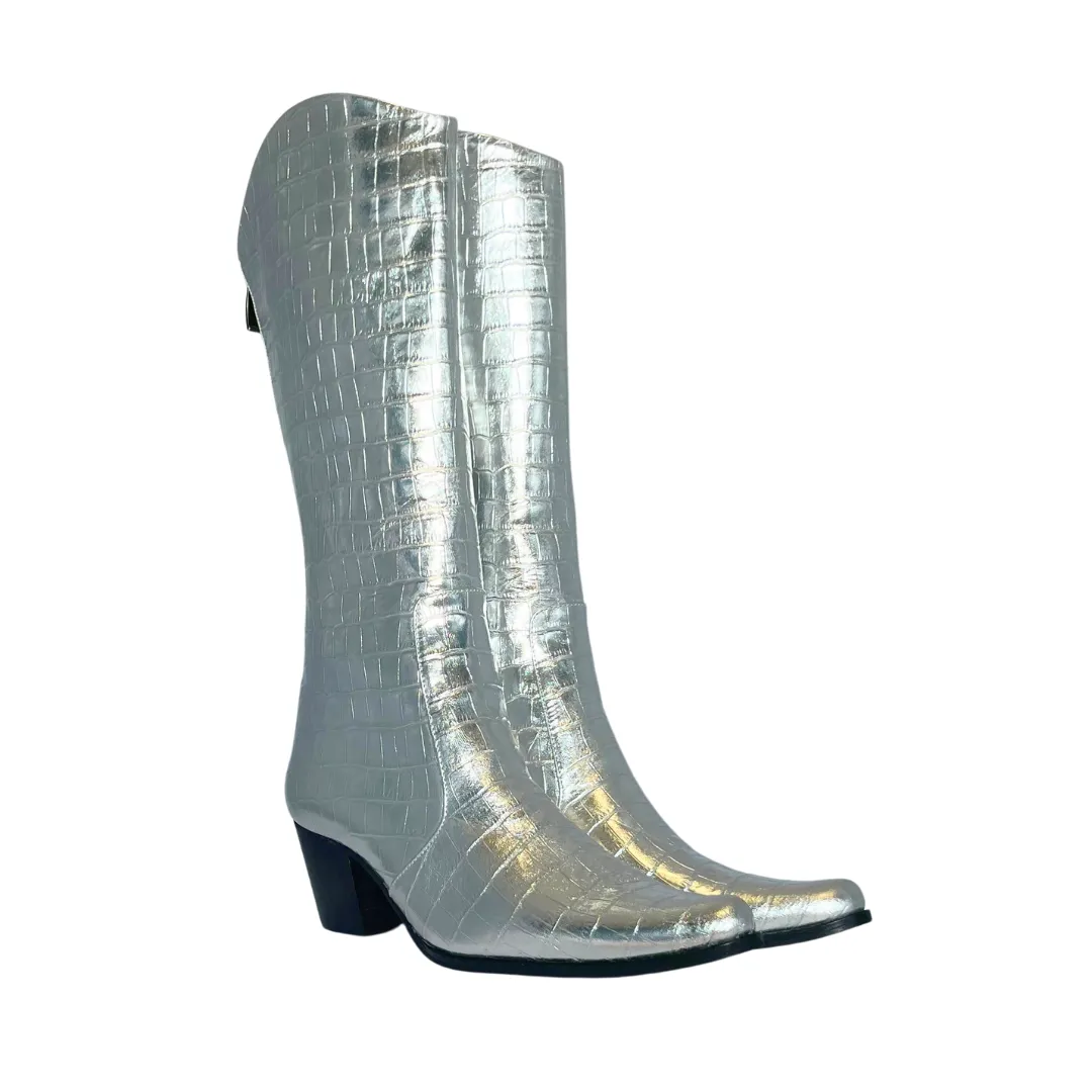 Silver Metallic Modern Cowboy