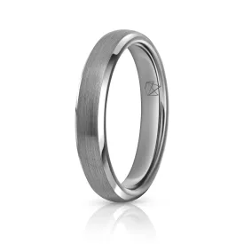 Silver Tungsten Ring - Minimalist - 4MM