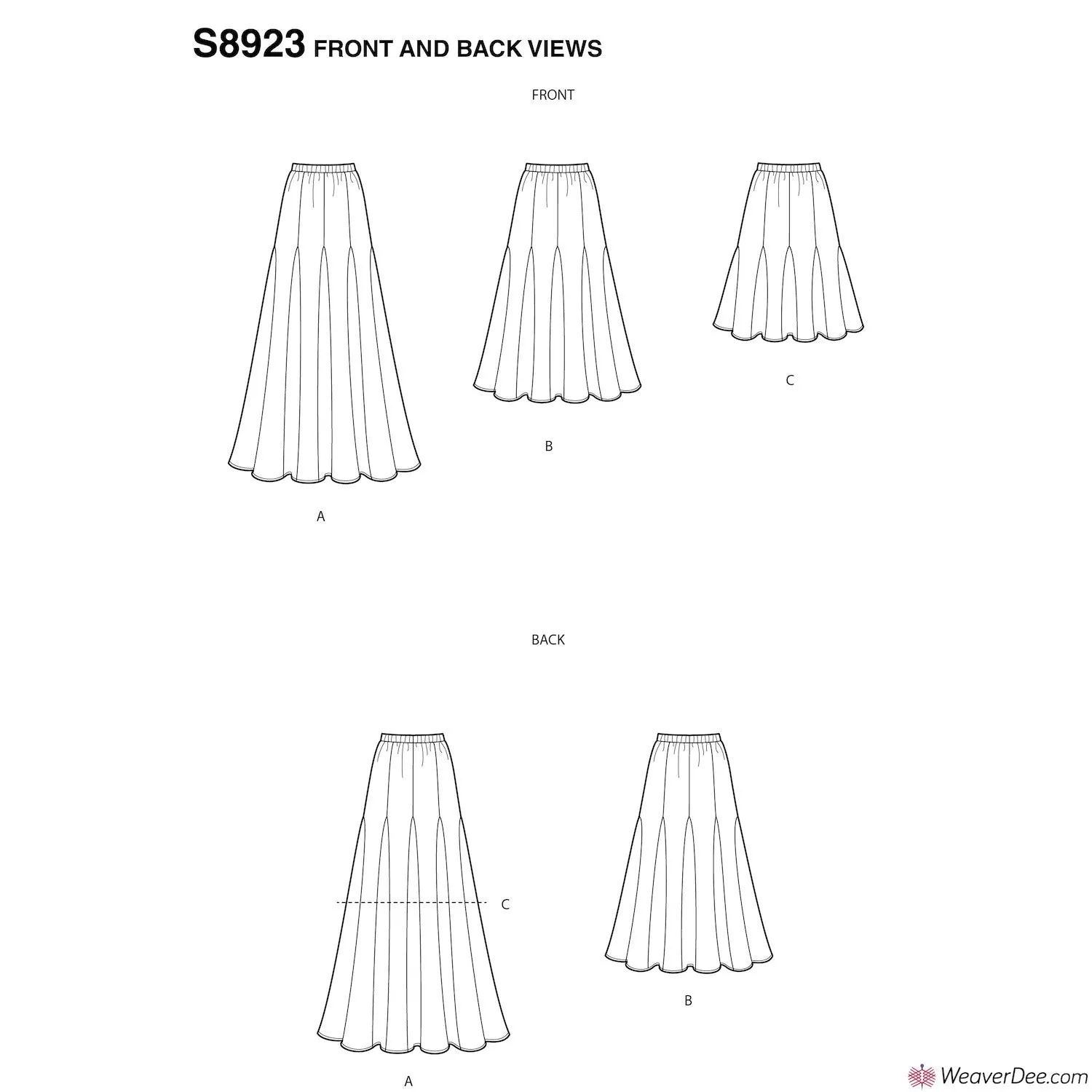 Simplicity Pattern S8923 Misses' Pull-On Skirts