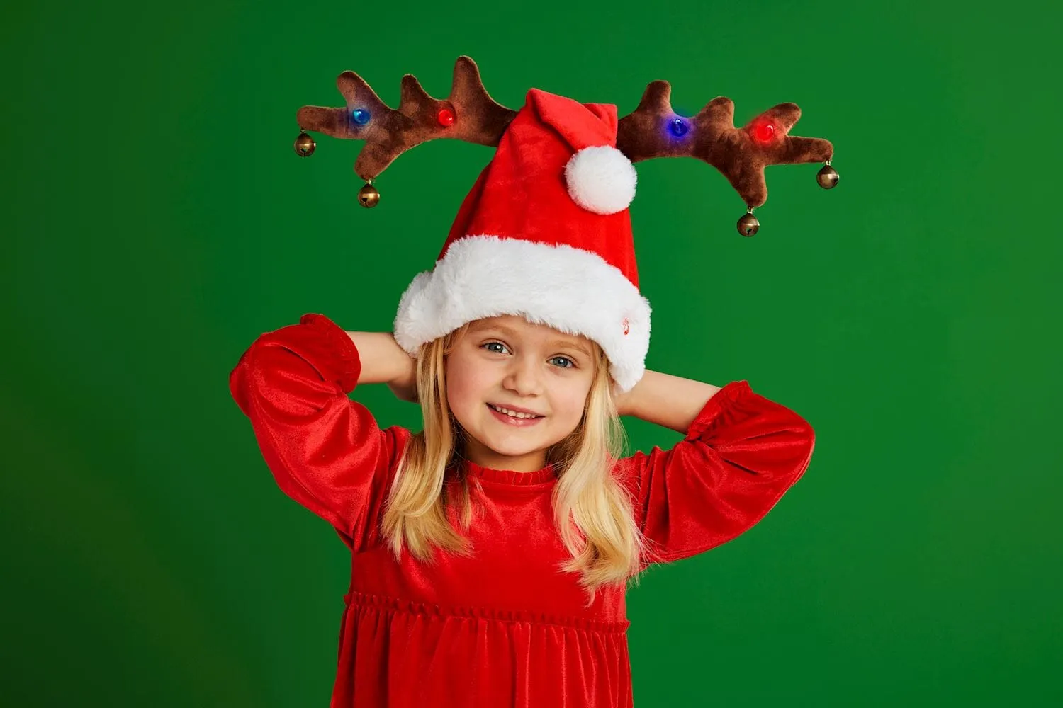 Singing Reindeer Santa Hat