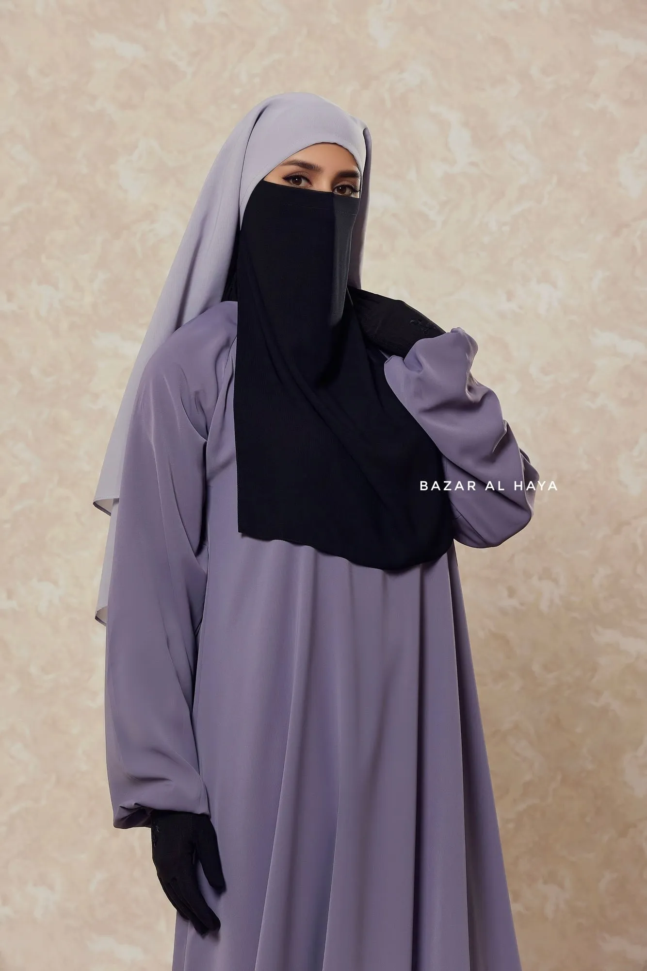 Single Half Black Niqab - Super Breathable Veil