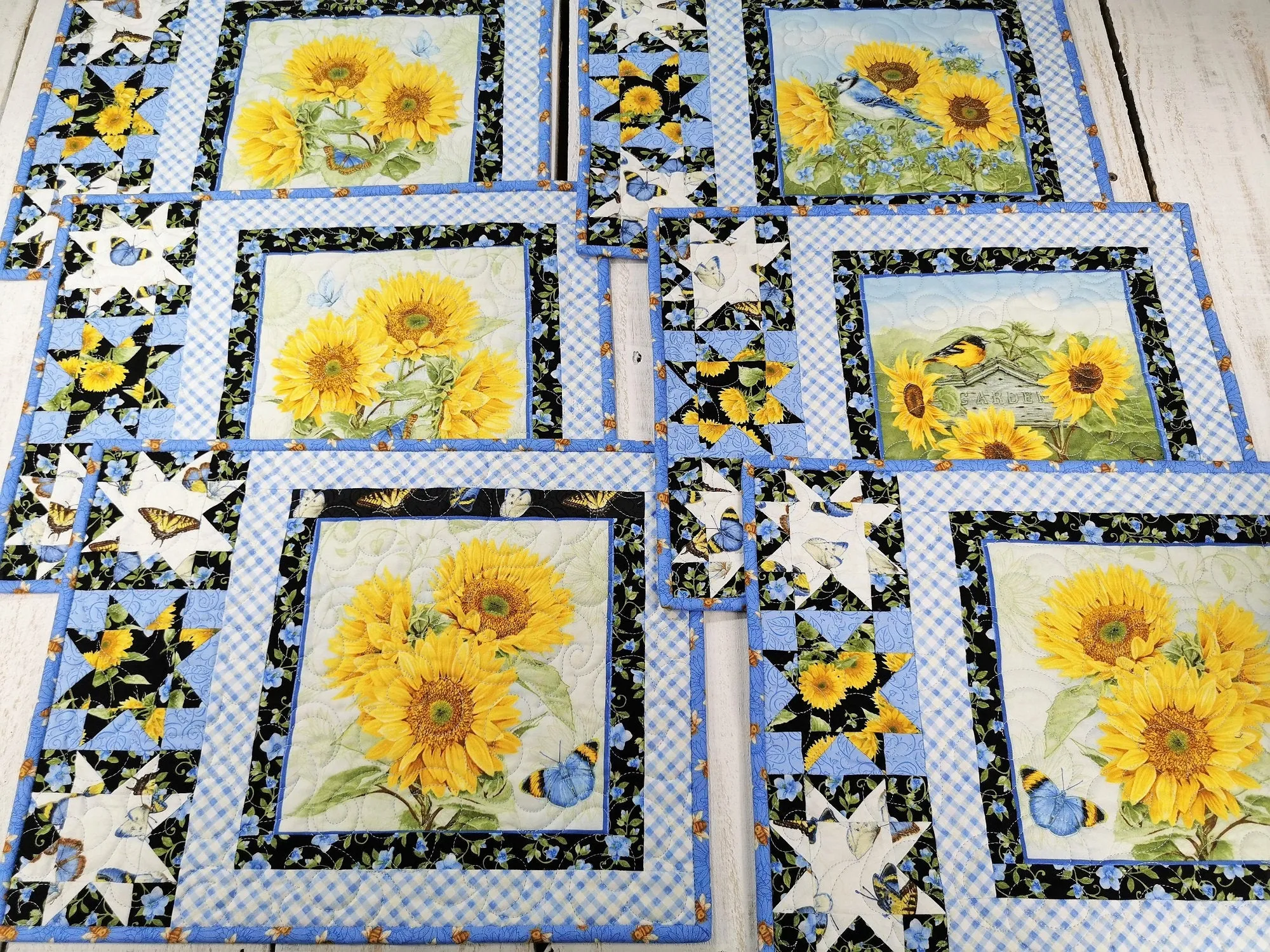 Six Quilted Placemats