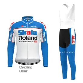 Skala Blue Retro Long Sleeve Cycling Kit