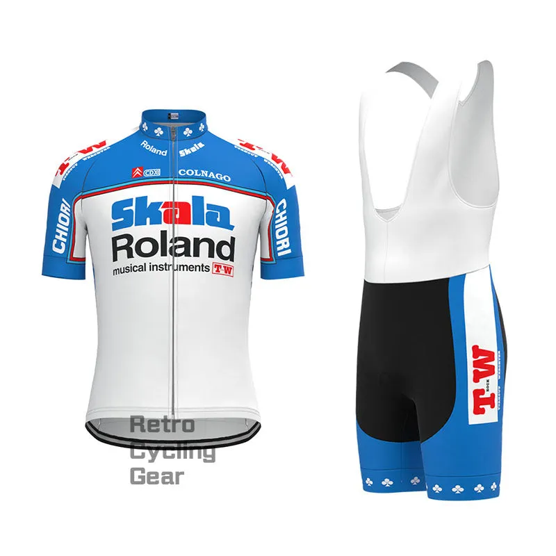 Skala Blue Retro Long Sleeve Cycling Kit