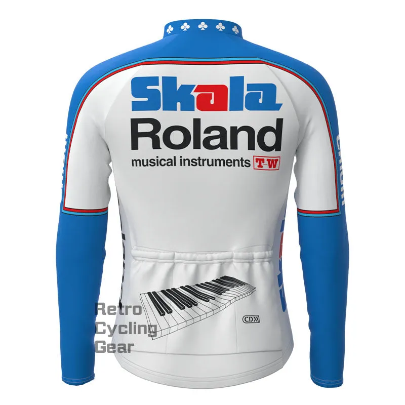 Skala Blue Retro Long Sleeve Cycling Kit