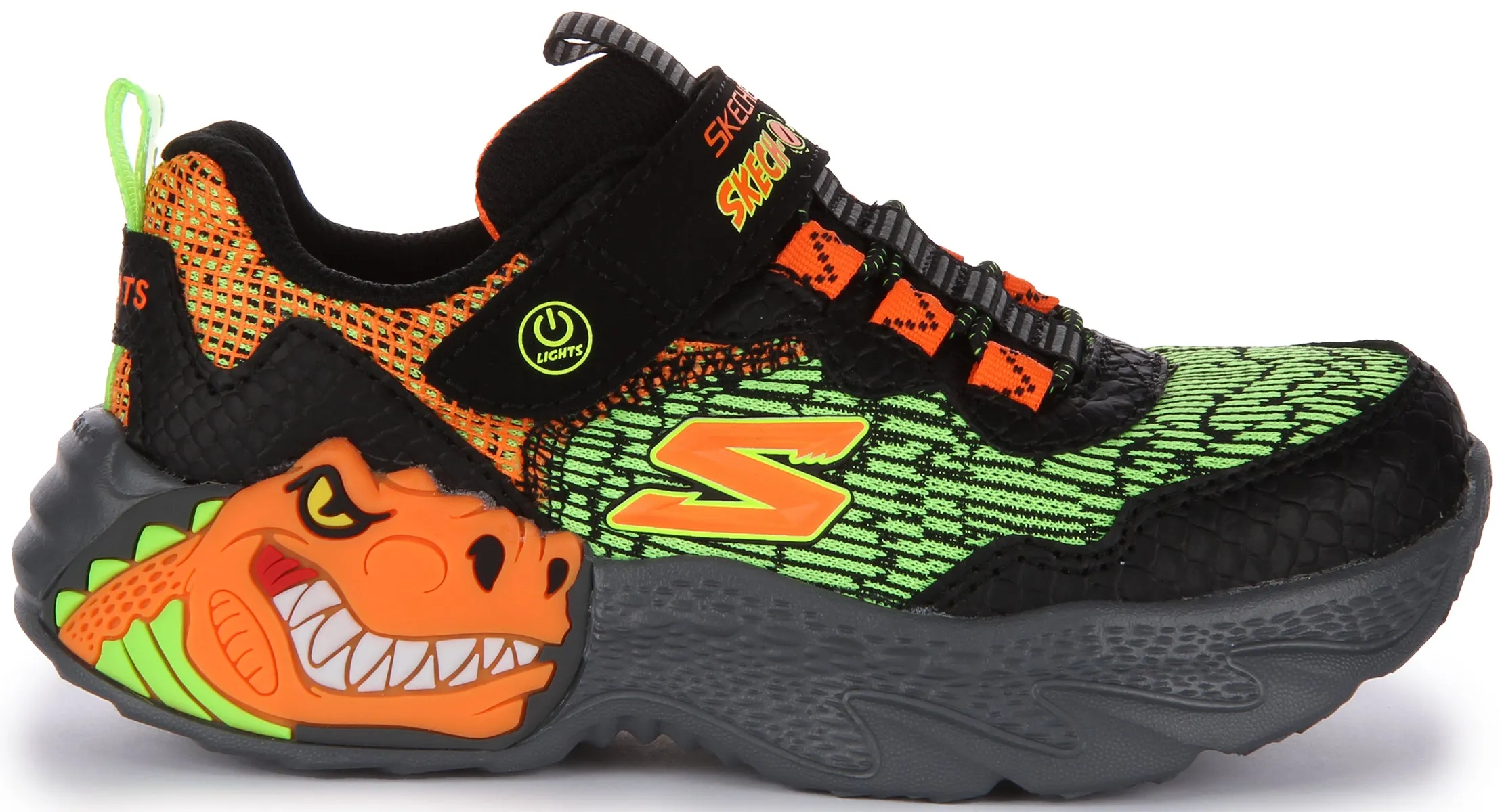 Skechers Skech O Saurus In Black Orange For Kids