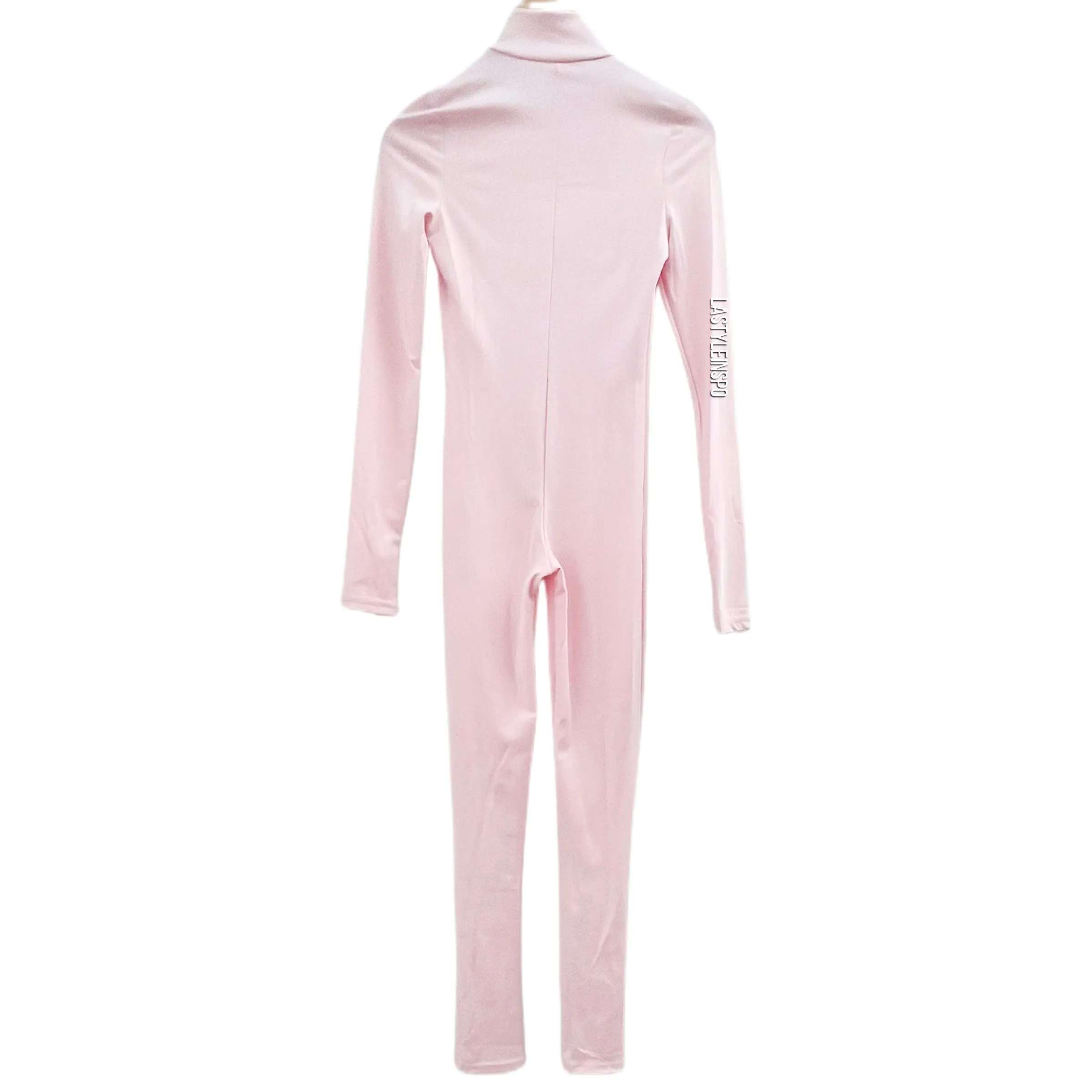 Ski Suit Jumpsuit Onesie Long Sleeved Stretchy in Baby Pink Size XXS