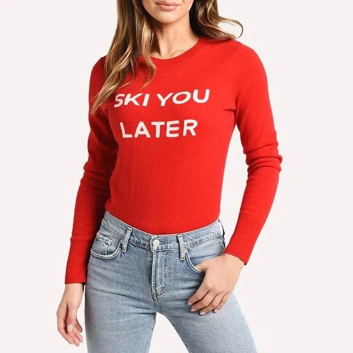 'Ski You Later' Cashmere Sweater