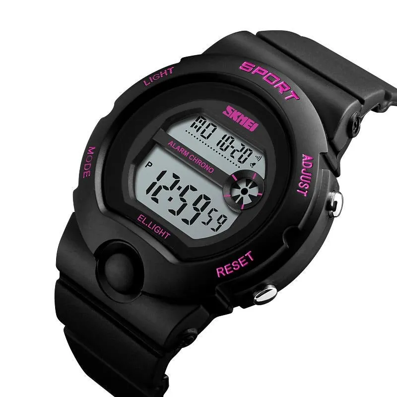 SKMEI 1334 Women Sport Watches  w/ EL Light & Chrono