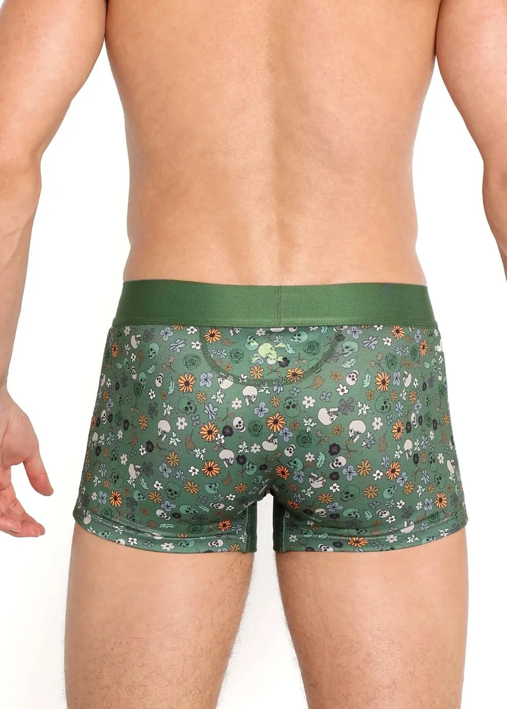 SKULL AND BONES VINTAGE DUTCH FLORAL GREEN TRUNK