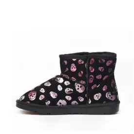 Skull Short Ugg Boot - Purple/Silver