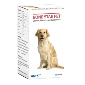 Sky Ec Bone Star Pet Calcium & Vitamin Tablet for Dogs and Cats- 30 Tab