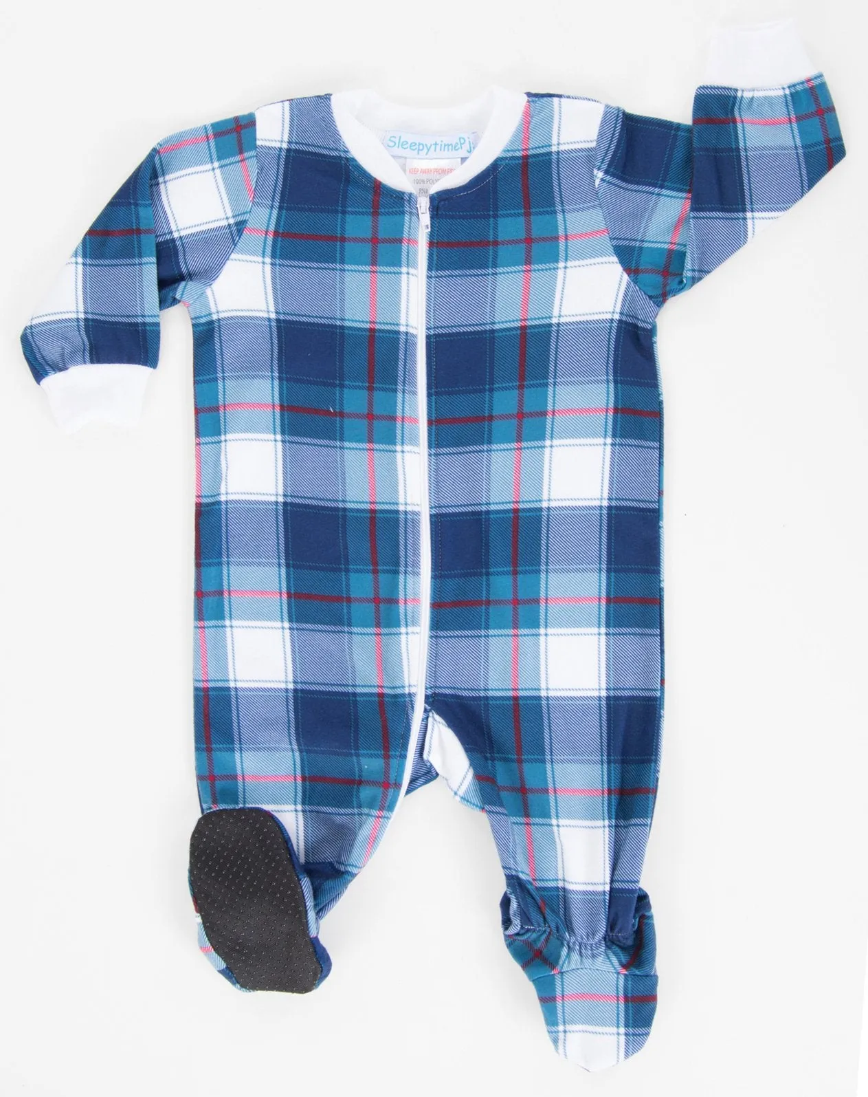 SleepytimePjs Christmas Family Matching Blue Plaid Flannel Pajamas for The Family