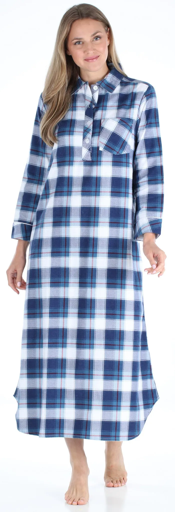 SleepytimePjs Christmas Family Matching Blue Plaid Flannel Pajamas for The Family