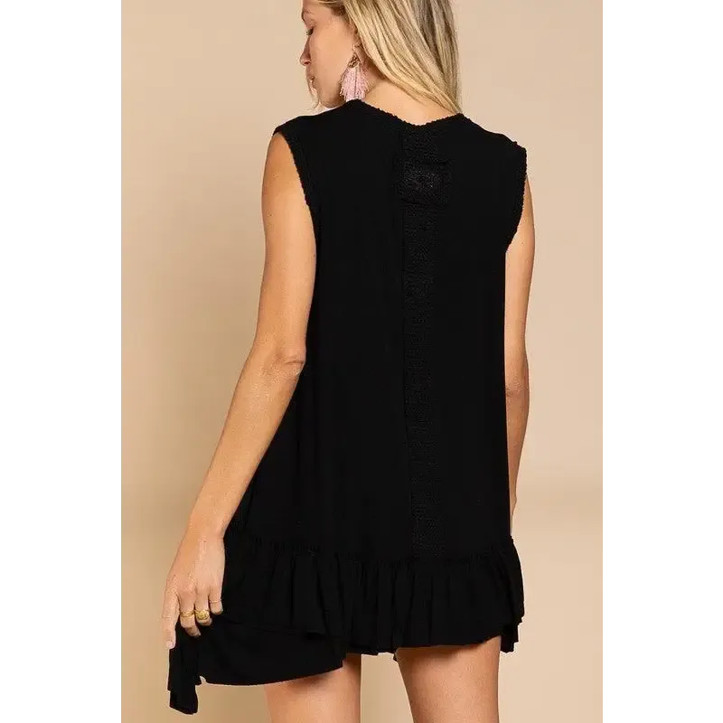 Sleeveless Ruffle Hem Dress