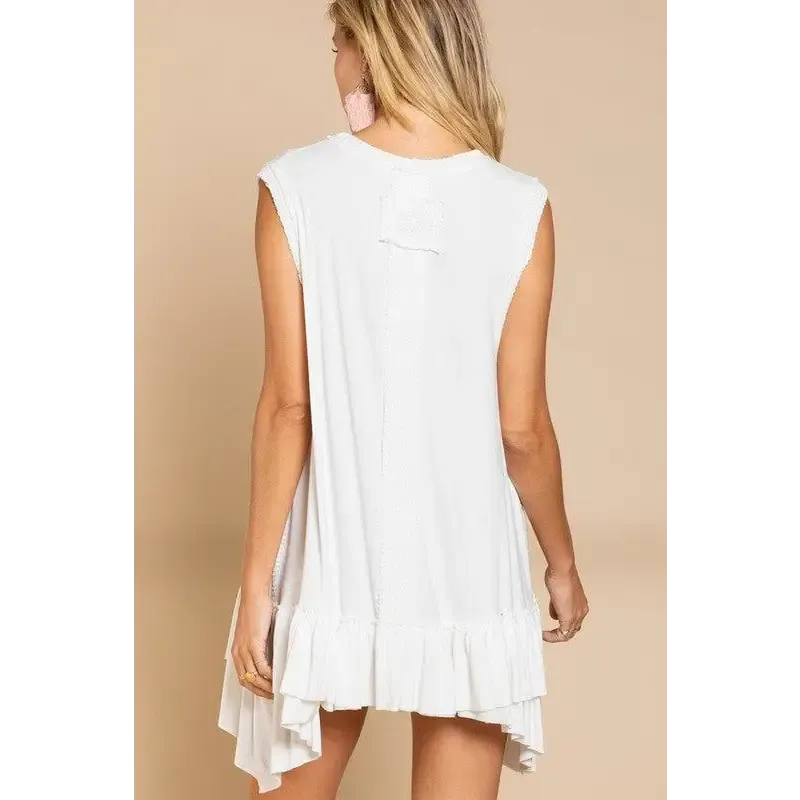 Sleeveless Ruffle Hem Dress