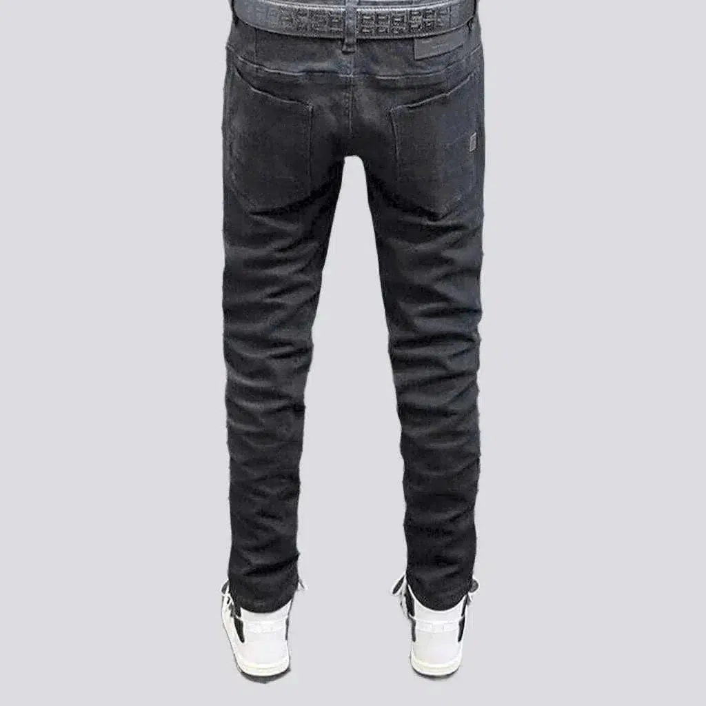 Slim men's solid jeans