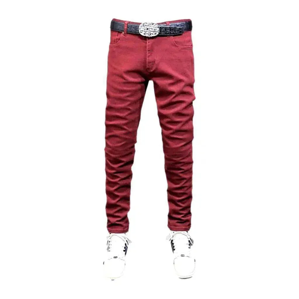 Slim men's solid jeans