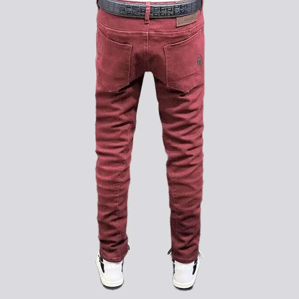 Slim men's solid jeans