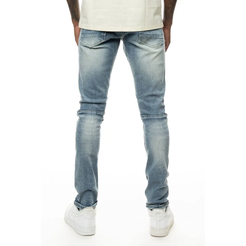 Slim Tapered Tiger Patch Jeans - Orient Blue