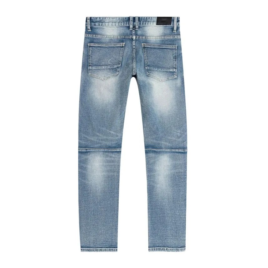 Slim Tapered Tiger Patch Jeans - Orient Blue