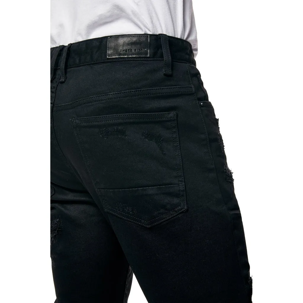 Slim Vintage Washed Jeans - Jet Black