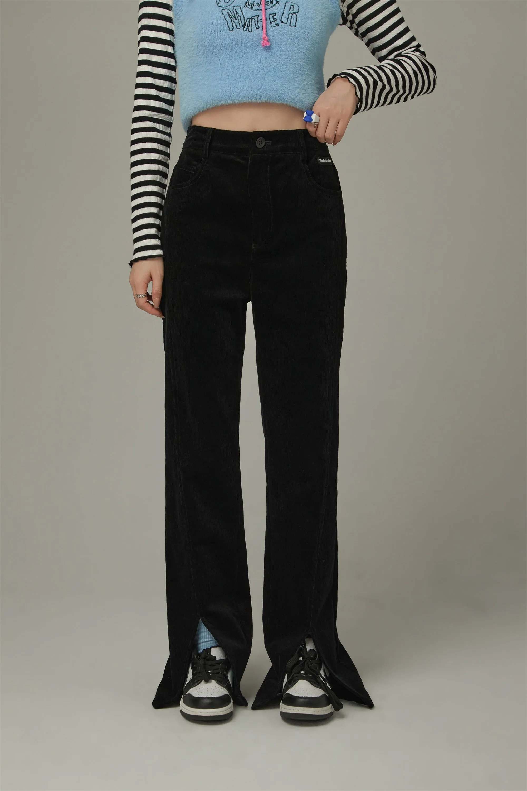 Slit Corduroy Pants