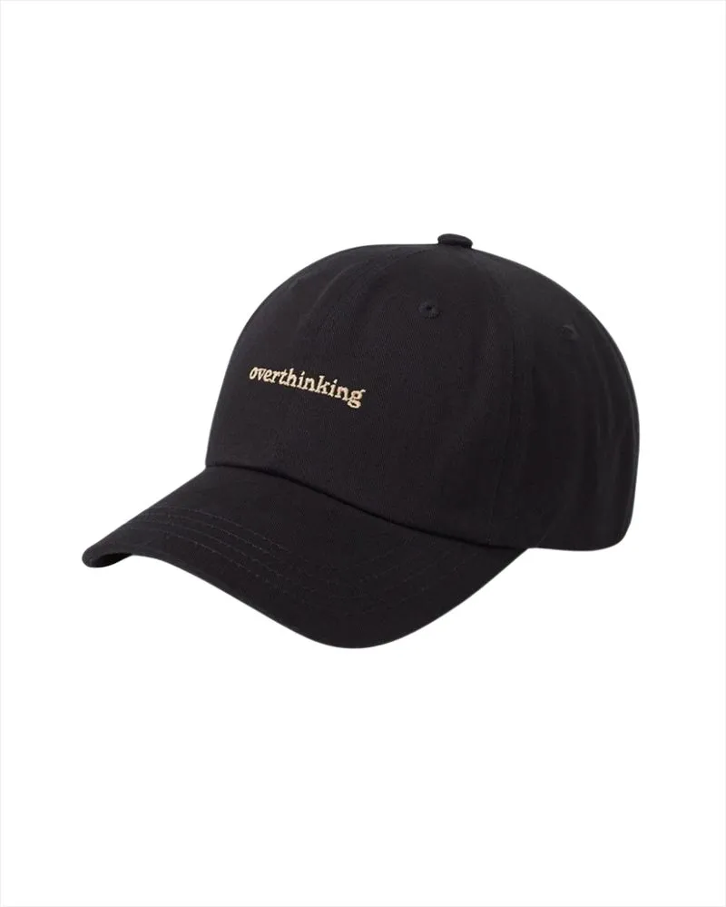 Slogan Peak Hat in Black/Overthinking