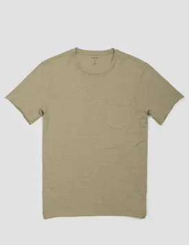 Slub Cotton Pocket Tee in Light Khaki