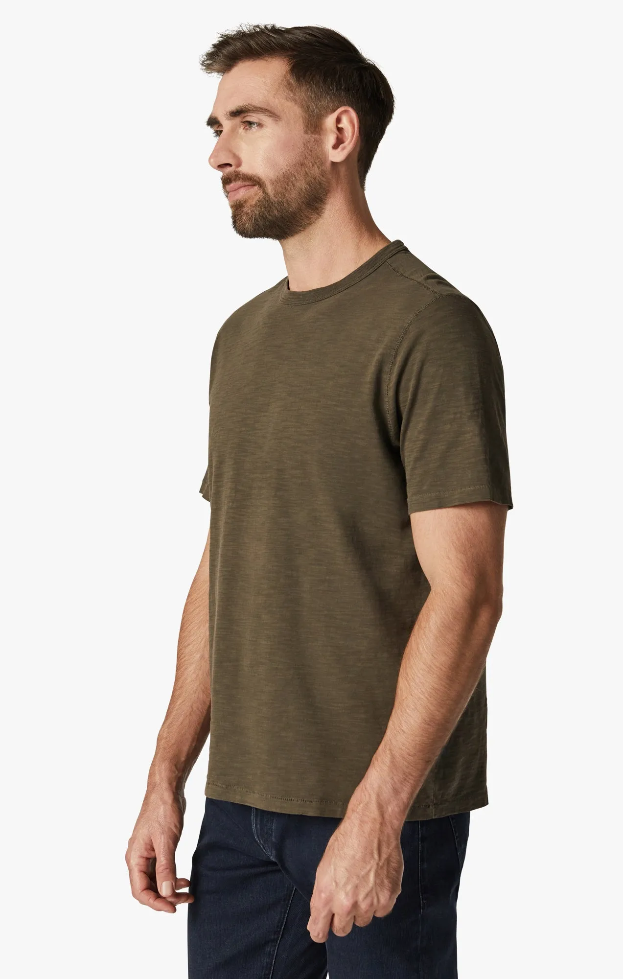 Slub Crew Neck T-Shirt in Wren