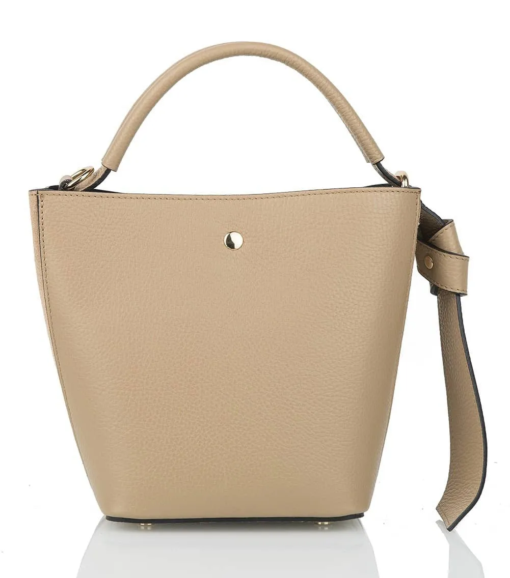 SMALL LEATHER BUCKET HANDBAG