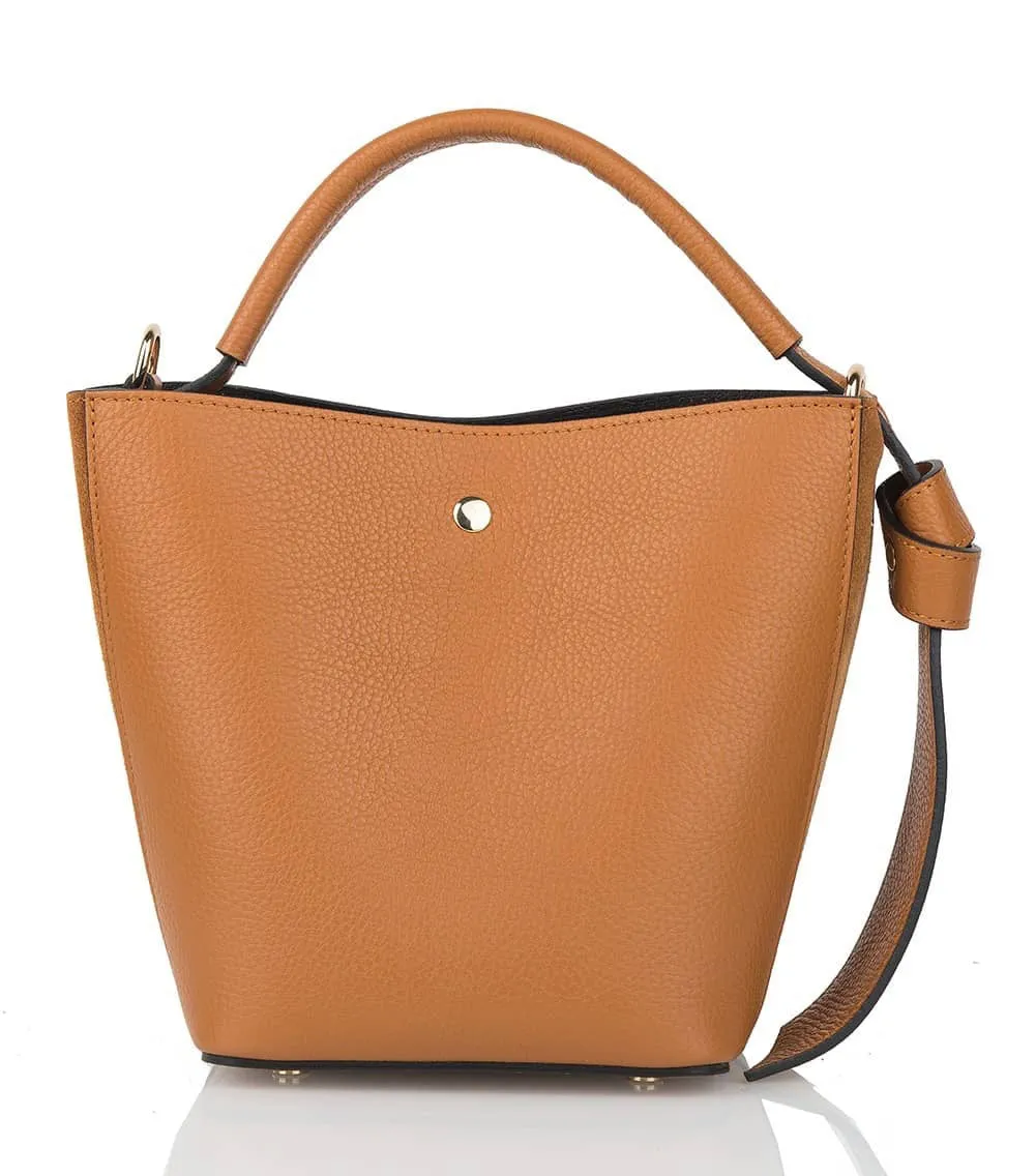 SMALL LEATHER BUCKET HANDBAG