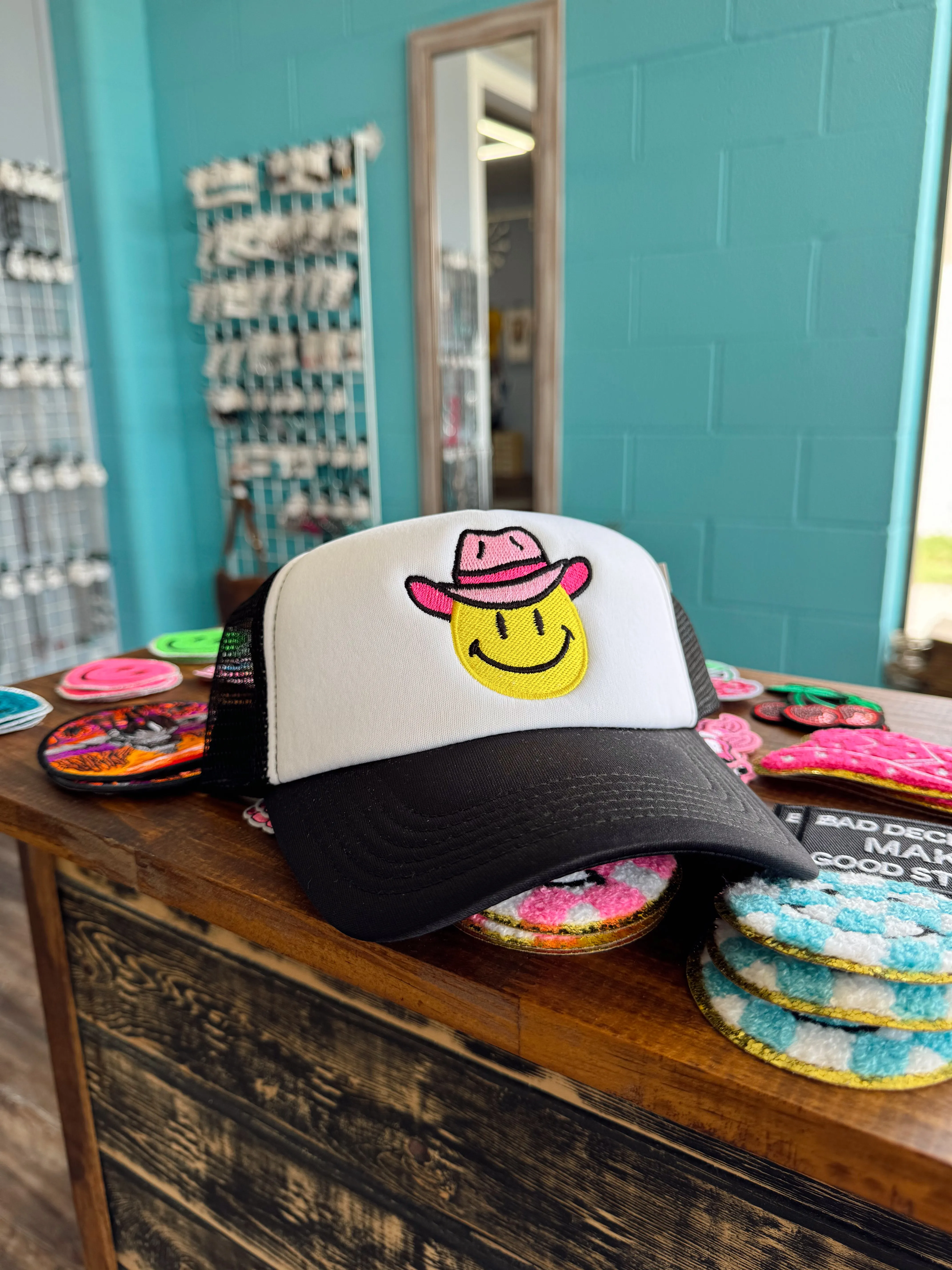 Smiley Cowgirl Trucker Hat