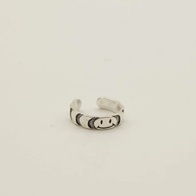 Smiley Face Sterling Silver Toe Ring